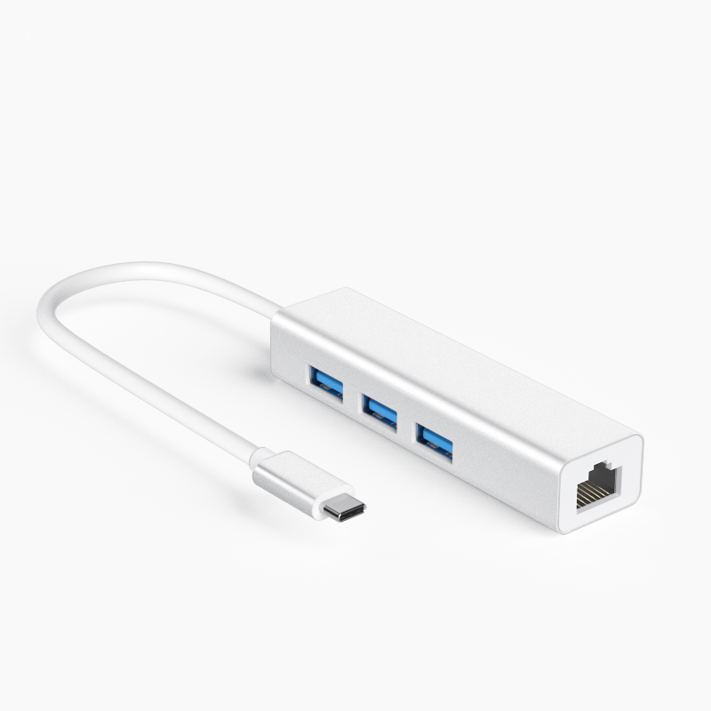 Type-C3.0转百兆网卡+USB3.0HUB （S81系列）