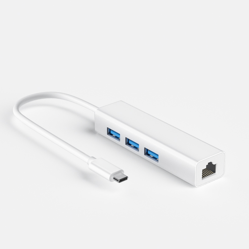 Type-C3.0转百兆网卡+USB3.0HUB （S81系列）